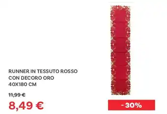 Max Factory Runner in tessuto rosso con decoro oro offerta
