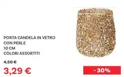 Max Factory Porta candela in vetro con perle offerta