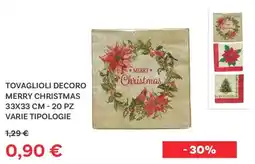 Max Factory Tovaglioli decoro merry christmas offerta