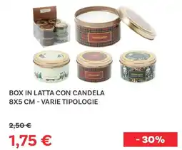 Max Factory Box in latta con candela offerta