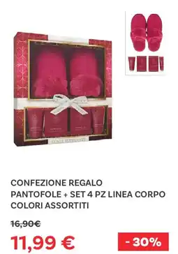 Max Factory Confezione regalo pantofole + set 4 pz linea corpo offerta
