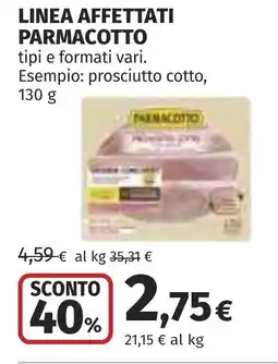 Coop Linea affettati PARMACOTTO offerta
