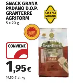 Coop Snack grana padano D.O.P. granterre agriform offerta