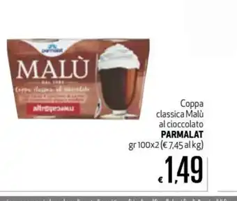 Maxi Supermercati Parmalat Coppa classica Malù al cioccolato 100grx2 offerta