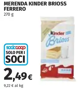 Coop Merenda kinder brioss ferrero offerta