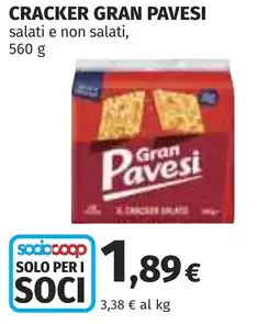 Coop Cracker gran pavesi salati e non salati offerta