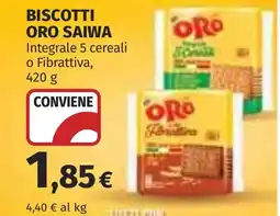 Coop Biscotti oro saiwa integrale 5 cereali o fibrattiva offerta