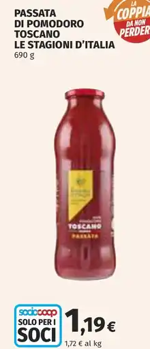Coop Passata di pomodoro toscano le stagioni d'italia offerta