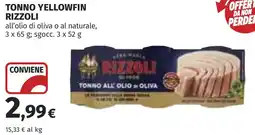 Coop Tonno yellowfin rizzoli all'olio di oliva o al naturale, offerta