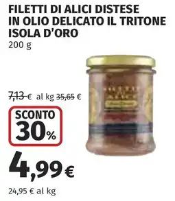 Coop Filetti di alici distese in olio delicato il tritone isola d'oro offerta