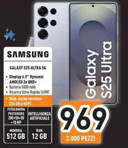 Unieuro SAMSUNG GALAXY S25 ULTRA 5G offerta