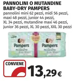 Coop Pannolini o mutandine baby-dry PAMPERS offerta