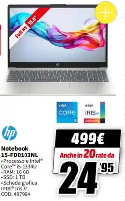 MediaWorld hp Notebook 15-FD0103NL offerta