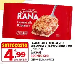 Iperal Lasagne alla bolognese o melanzane alla parmigiana RANA offerta