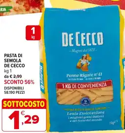 Iperal Pasta di semola DE CECCO offerta