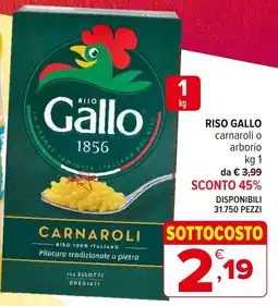 Iperal RISO GALLO carnaroli o arborio offerta