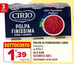 Iperal Polpa di pomodoro CIRIO offerta