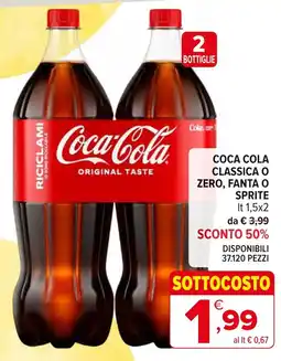 Iperal Coca co COCA COLA CLASSICA O ZERO, FANTA O SPRITE offerta