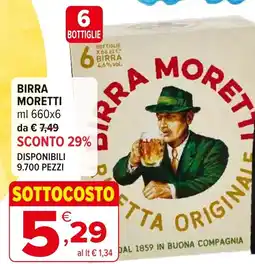 Iperal Birra MORETTI offerta