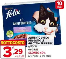 Iperal Alimento umido per gatto le ghiottonerie FELIX offerta