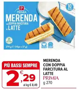 Iperal Merenda con doppia farcitura al latte PRIMIA offerta