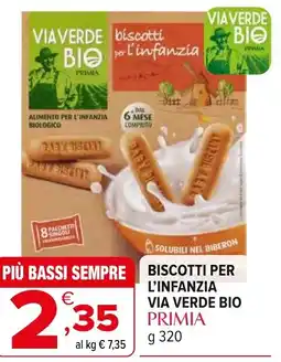 Iperal Biscotti per l'infanzia via verde bio PRIMIA offerta