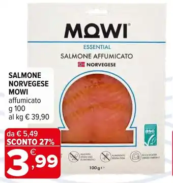 Iperal Salmone affumicato norvegese MOWI offerta