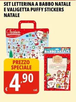 Tigros Set letterina a babbo natale e valigetta puffy stickers natale offerta