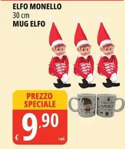 Tigros Elfo monello 30 cm MUG ELFO offerta