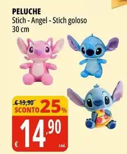 Tigros PELUCHE Stich-Angel-Stich goloso 30 cm offerta