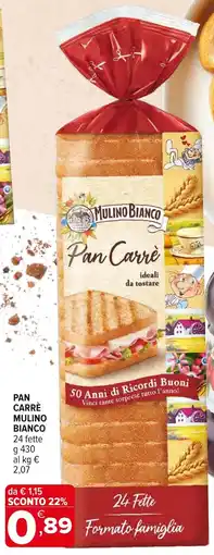 Iperal Pan carrè MULINO BIANCO offerta