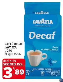 Iperal Caffè decaf LAVAZZA offerta