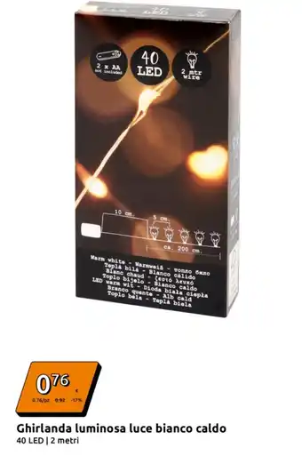 Ghirlanda luminosa luce bianco caldo