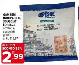 Iperal Gamberi indopacifici sgusciati LOPESCE offerta