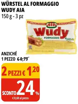 Tigros Würstel al formaggio wudy AIA offerta
