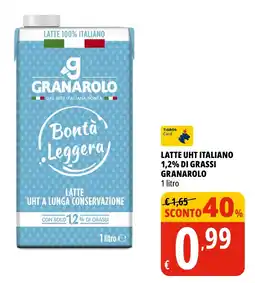 Tigros Latte uht italiano 1,2% di grassi GRANAROLO offerta