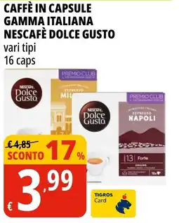 Tigros Caffè in capsule gamma italiana nescafè dolce gusto offerta