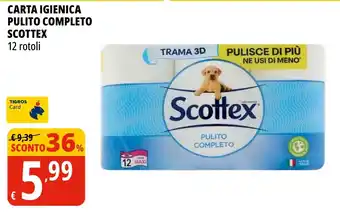 Tigros Carta igienica pulito completo SCOTTEX offerta