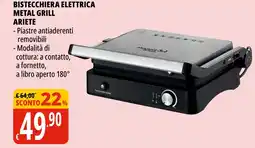 Tigros Bistecchiera elettrica metal grill ARIETE offerta
