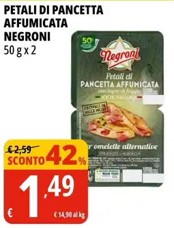 Tigros Petali di pancetta affumicata NEGRONI offerta