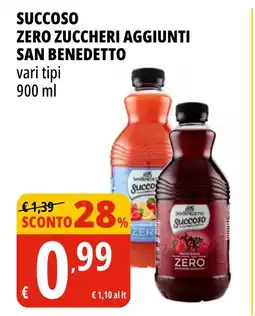 Tigros Succoso zero zuccheri aggiunti SAN BENEDETTO offerta