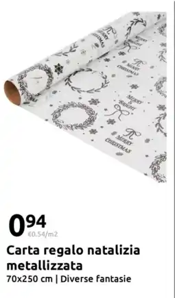 Action Carta regalo natalizia metallizzata offerta