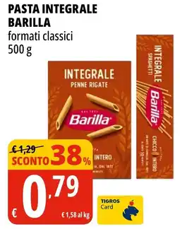 Tigros Pasta integrale BARILLA offerta