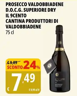 Tigros Prosecco valdobbiadene d.o.c.g. superiore dry IL 9CENTO offerta