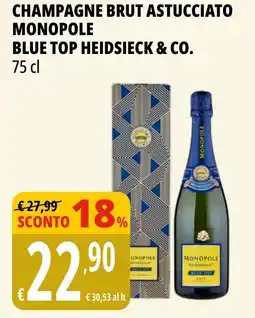 Tigros Champagne brut astucciato MONOPOLE BLUE TOP HEIDSIECK & CO. offerta