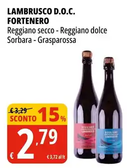 Tigros Lambrusco d.o.c. FORTENERO offerta