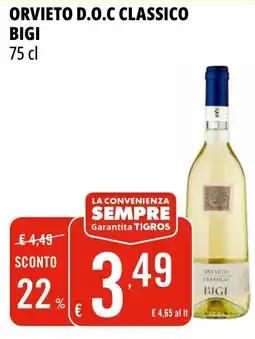Tigros Orvieto d.o.c classico BIGI offerta