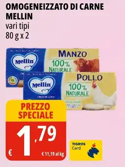 Tigros Omogeneizzato di carne MELLIN offerta