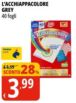 Tigros L'acchiappacolore GREY 40 fogli offerta