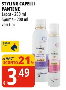 Tigros Styling capelli PANTENE offerta